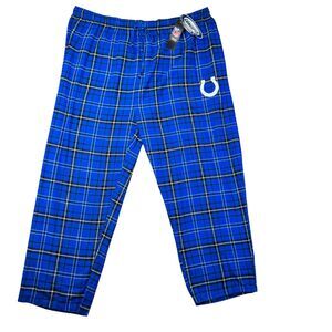 Indianapolis Colts Pajama Pants Men's 4XL Blue Plaid Concepts Sports NFL NWT NEW